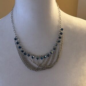Elegant Silver and Blue Necklace